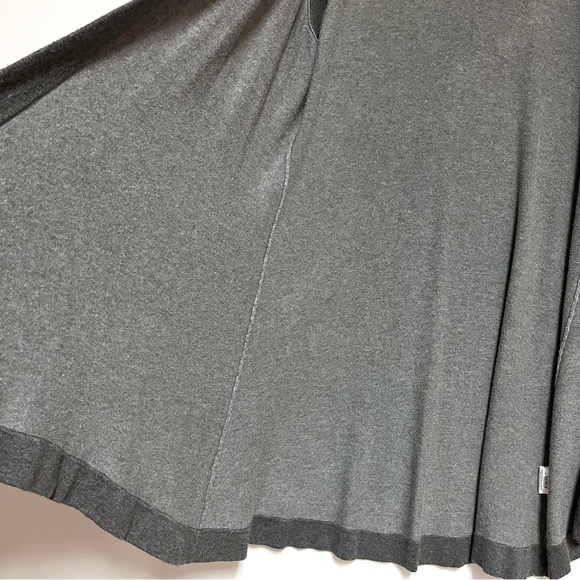 Eileen Fisher Cozy Viscose Stretch Cardigan Contrast Trim Gray Size Large Open - Picture 4 of 16